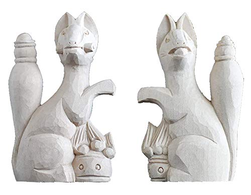 Amazon.co.jp: やまこう 神具 狐 きつね キツネ 手彫り お稲荷さん